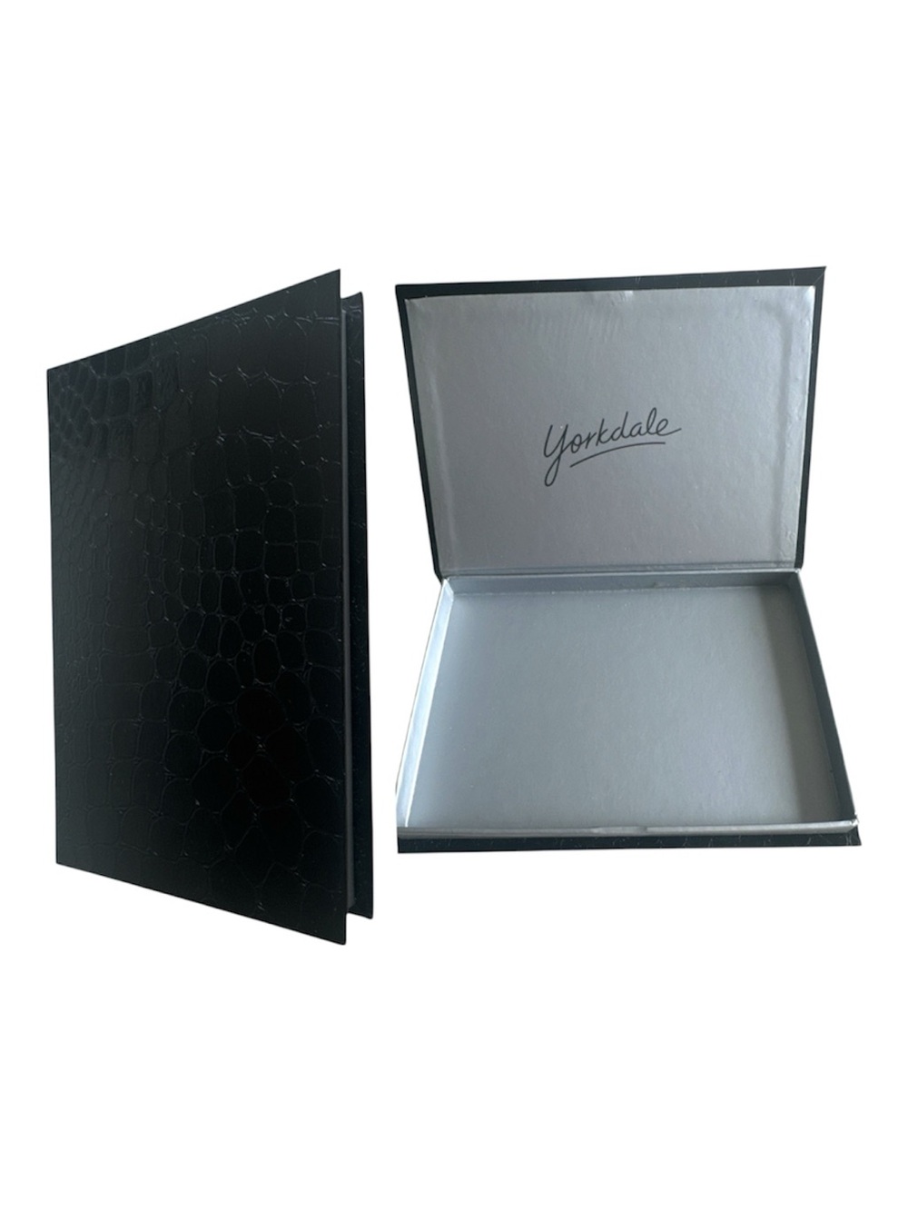 Empty Yorkdale Mall Black Croc Embossed Luxury Gift Box